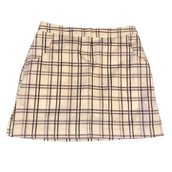 Izod Pants - Izod Perform Golf Skort 2 White Plaid Xtreme function Stretch Pockets